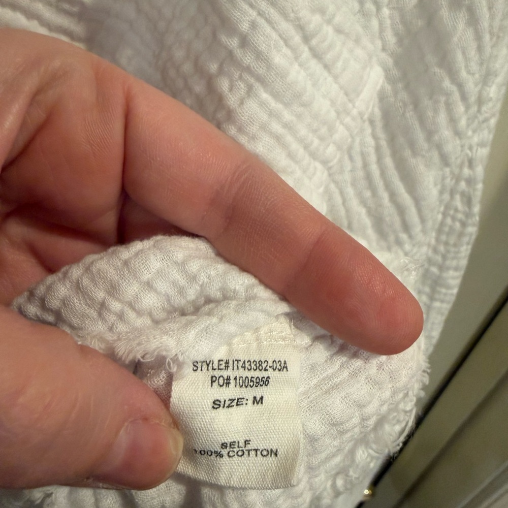Altar'd State White Cropped Gauze Snap-Front Shirt - Picture 7 of 8